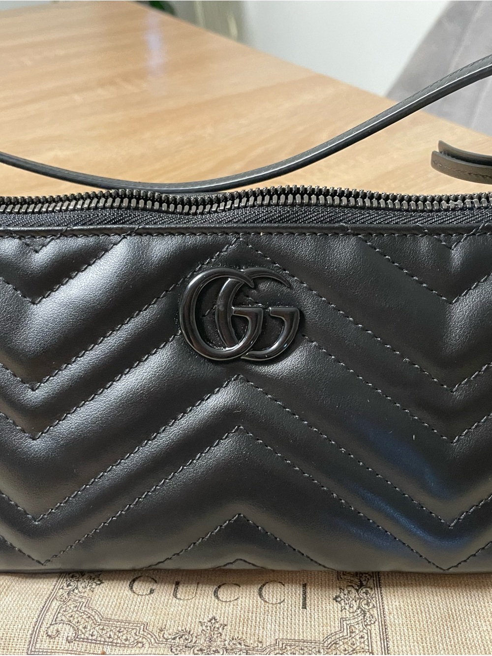 Gucci Authentic Black GG Marmont Sling Shoulder Bag new never worn
